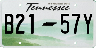 TN license plate B2157Y