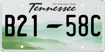 TN license plate B2158C
