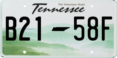 TN license plate B2158F