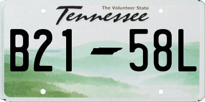 TN license plate B2158L