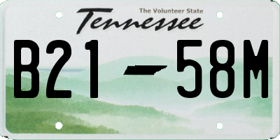 TN license plate B2158M