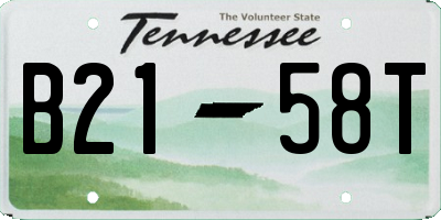 TN license plate B2158T