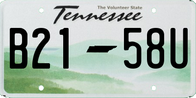 TN license plate B2158U