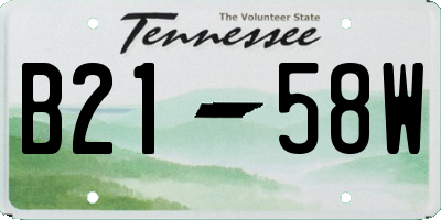 TN license plate B2158W