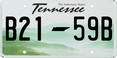 TN license plate B2159B