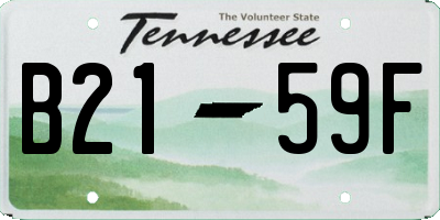 TN license plate B2159F