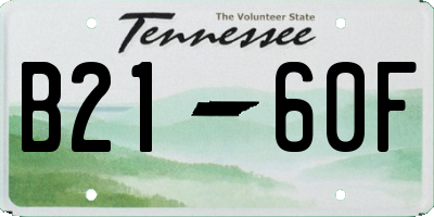 TN license plate B2160F