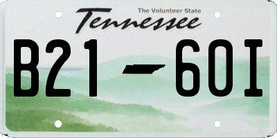 TN license plate B2160I