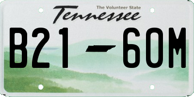 TN license plate B2160M