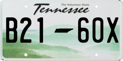 TN license plate B2160X