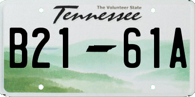 TN license plate B2161A