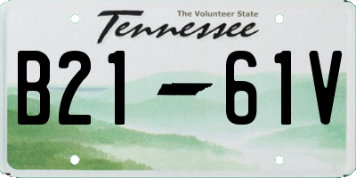 TN license plate B2161V