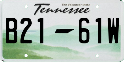 TN license plate B2161W