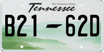 TN license plate B2162D