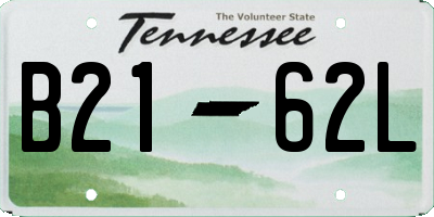 TN license plate B2162L
