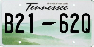 TN license plate B2162Q