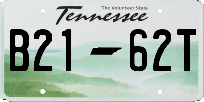 TN license plate B2162T