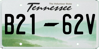 TN license plate B2162V