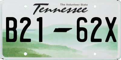 TN license plate B2162X