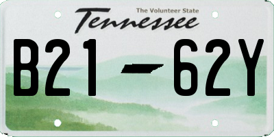 TN license plate B2162Y