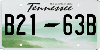 TN license plate B2163B