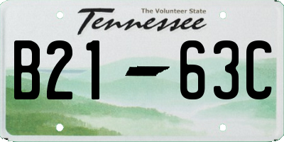 TN license plate B2163C