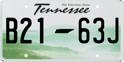 TN license plate B2163J