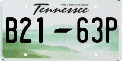 TN license plate B2163P