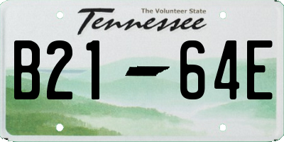 TN license plate B2164E