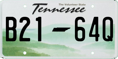 TN license plate B2164Q