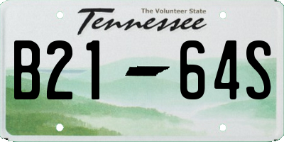 TN license plate B2164S