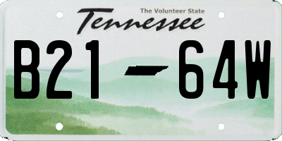 TN license plate B2164W