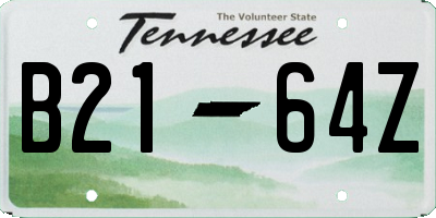 TN license plate B2164Z