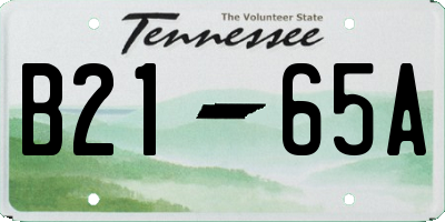 TN license plate B2165A