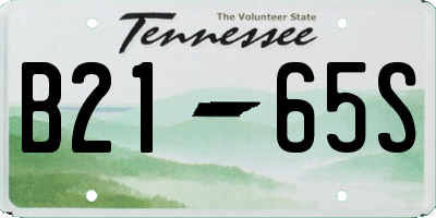 TN license plate B2165S