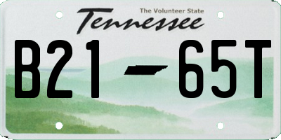 TN license plate B2165T
