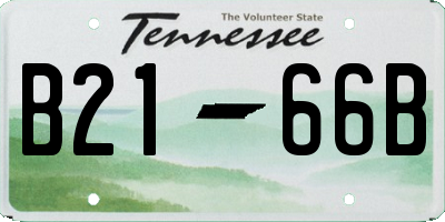 TN license plate B2166B