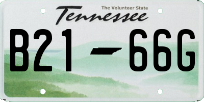 TN license plate B2166G