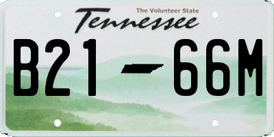 TN license plate B2166M
