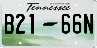 TN license plate B2166N