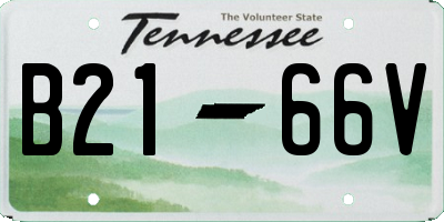 TN license plate B2166V