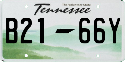 TN license plate B2166Y