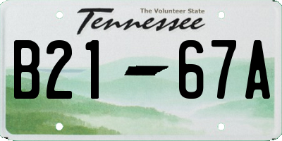TN license plate B2167A