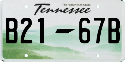 TN license plate B2167B