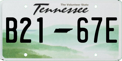 TN license plate B2167E