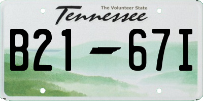 TN license plate B2167I