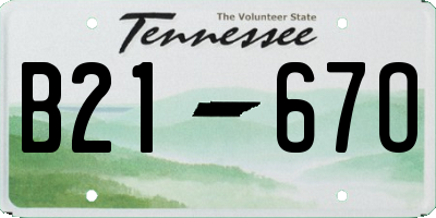 TN license plate B2167O