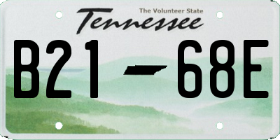 TN license plate B2168E