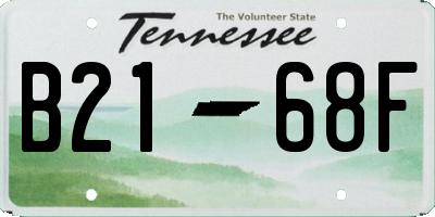 TN license plate B2168F