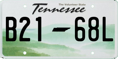 TN license plate B2168L